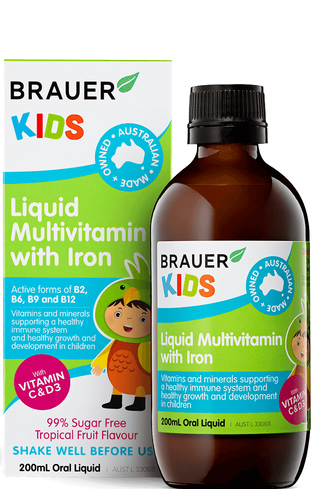 Brauer Kids Liquid Multivitamin With Iron 200mL