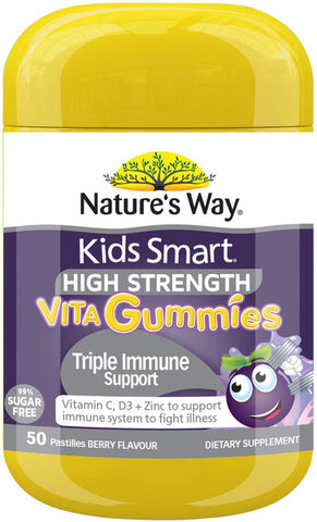 Nature's Way Kids Smart Triple Immune Support 50 High Strength Vita Gummies
