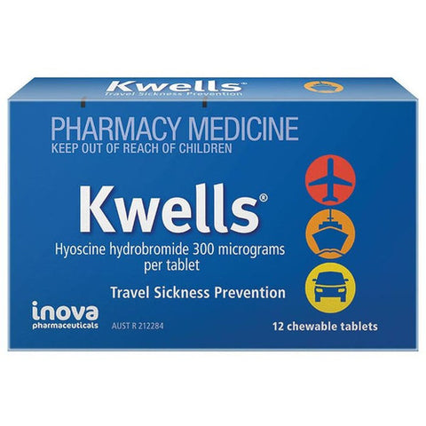 Kwells Travel Sickness 12 Chewable Tablets