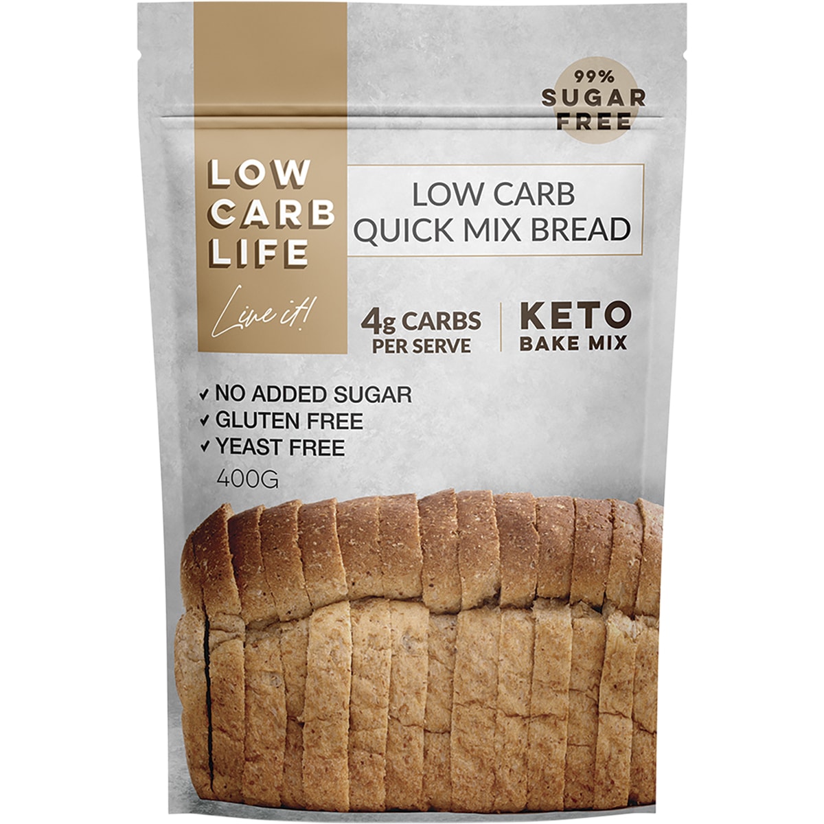 LOW CARB LIFE Low Carb Quick Mix Bread Keto Bake Mix 400g