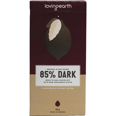 Loving Earth Dark Bar Chocolate with 85% Raw Ashaninka Cacao 11x80g