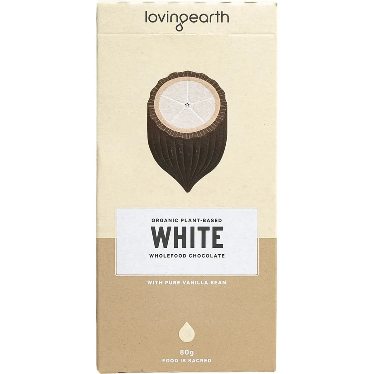 Loving Earth White Wholefood Chocolate with Pure Vanilla Bean 11x80g