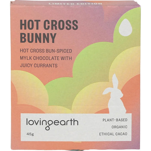 Loving Earth Hot Cross Bunny Hot Cross Bun-Spiced Mylk Chocolate 11x45g