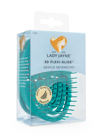 Lady Jayne 3D Flexi-Glide Detangling Brush 11034 Turquoise Green