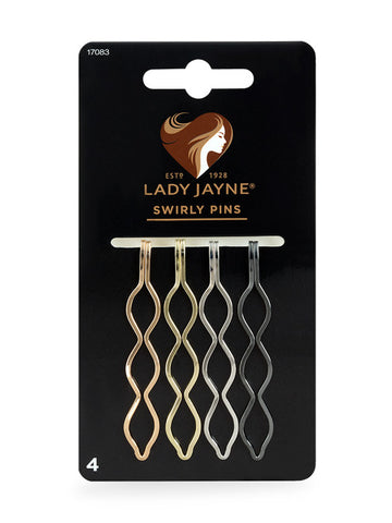 Lady Jayne Metallic Swirly Pins 17083 4 Pack