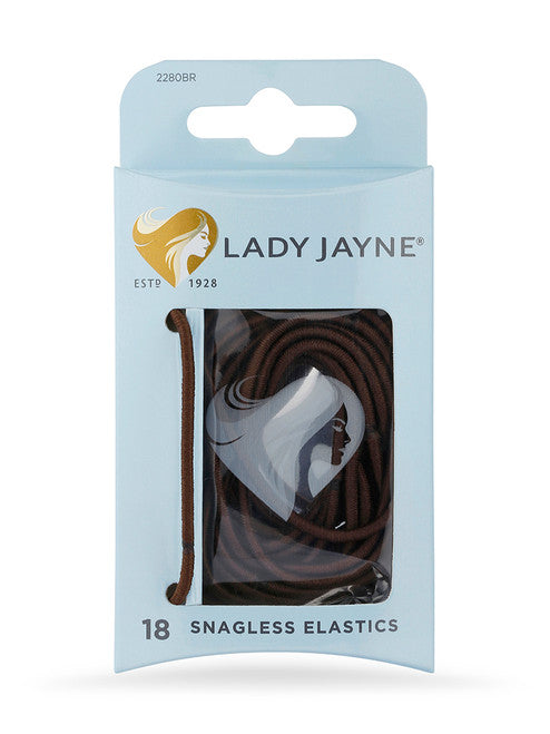 Lady Jayne Snagless Elastics 2280BR 18 Pack Brown