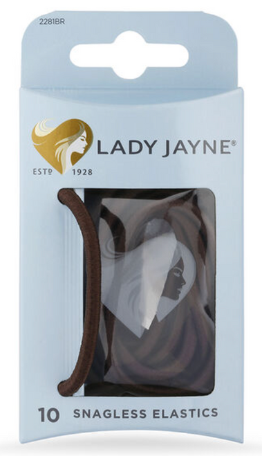Lady Jayne Snagless Thick Elastics 2281BR 10 Pack Brown