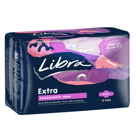 Libra Extra Goodnights Pads with Wings 10 Pack