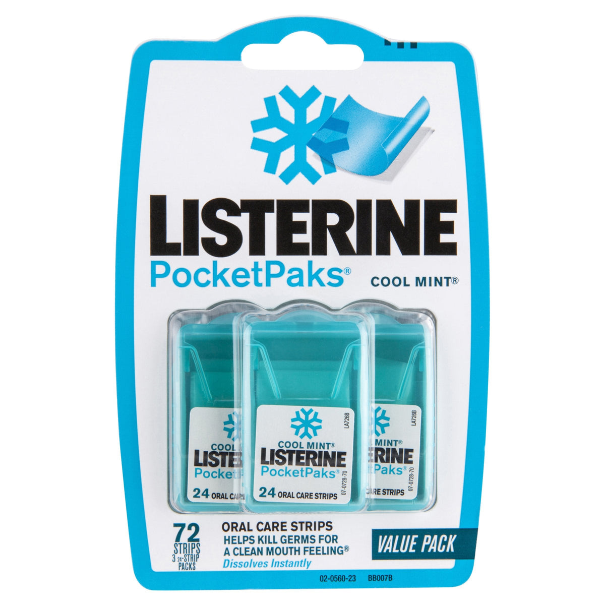 Listerine Pocketpaks Cool Mint 72 Strips
