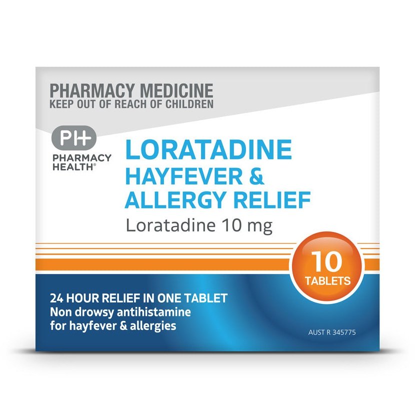 Pharmacy Health LORATADINE 10MG 10 TABLETS