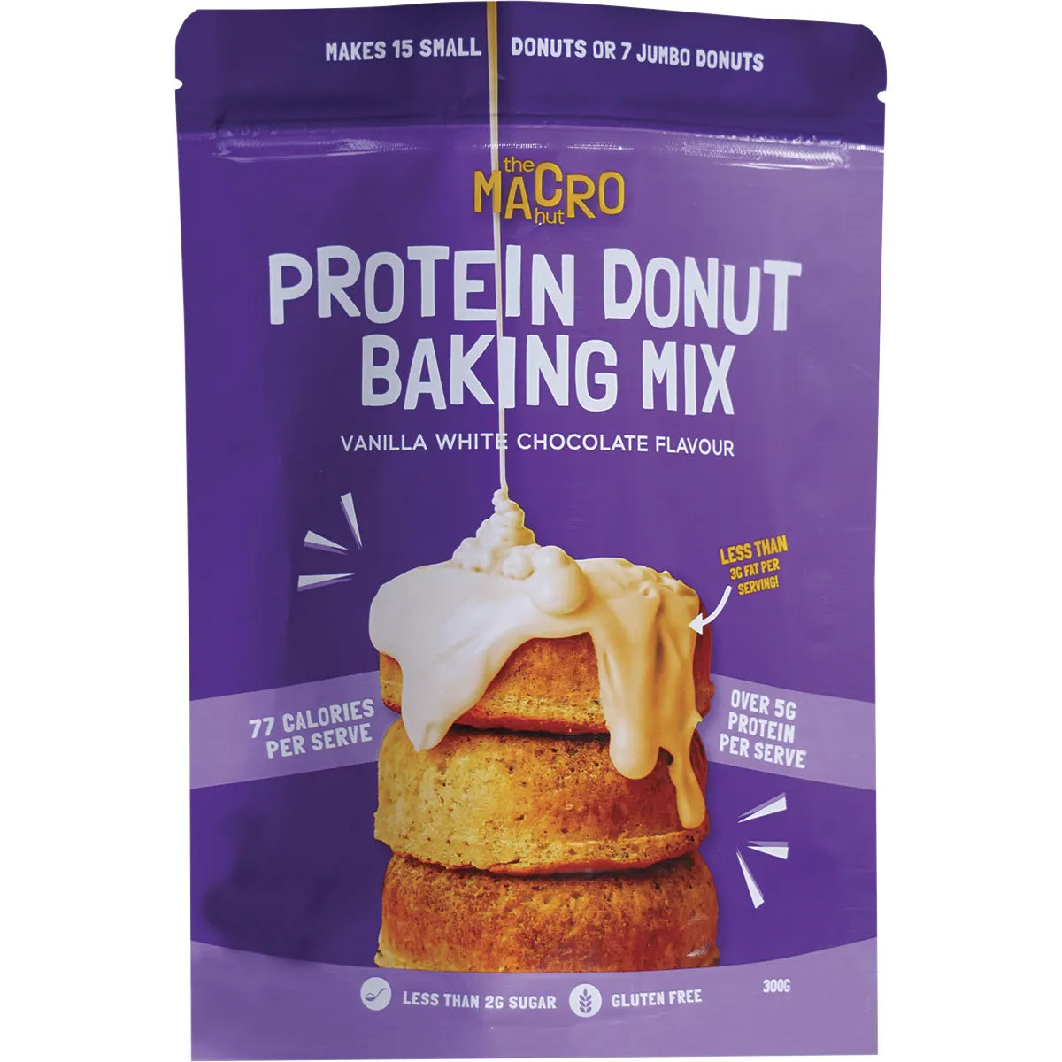 The Macro Hut Protein Donut Baking Mix Vanilla White Chocolate 300g