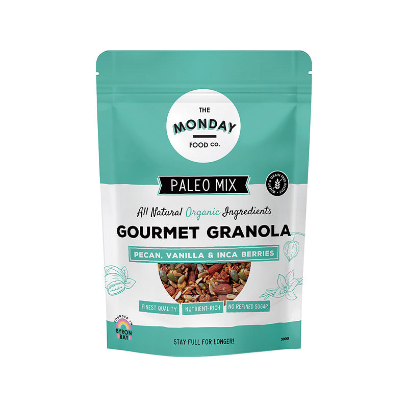 THE MONDAY FOOD CO Paleo Gourmet Granola Pecan, Vanilla & Inca Berries 300g