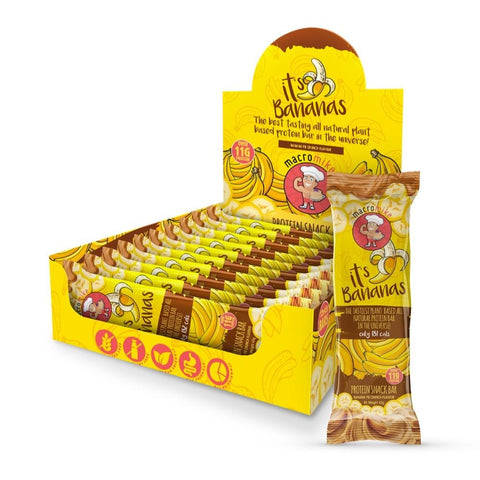 MACRO MIKE It's Bananas Protein Bar Banana PB Crunch Flavour 12x45g