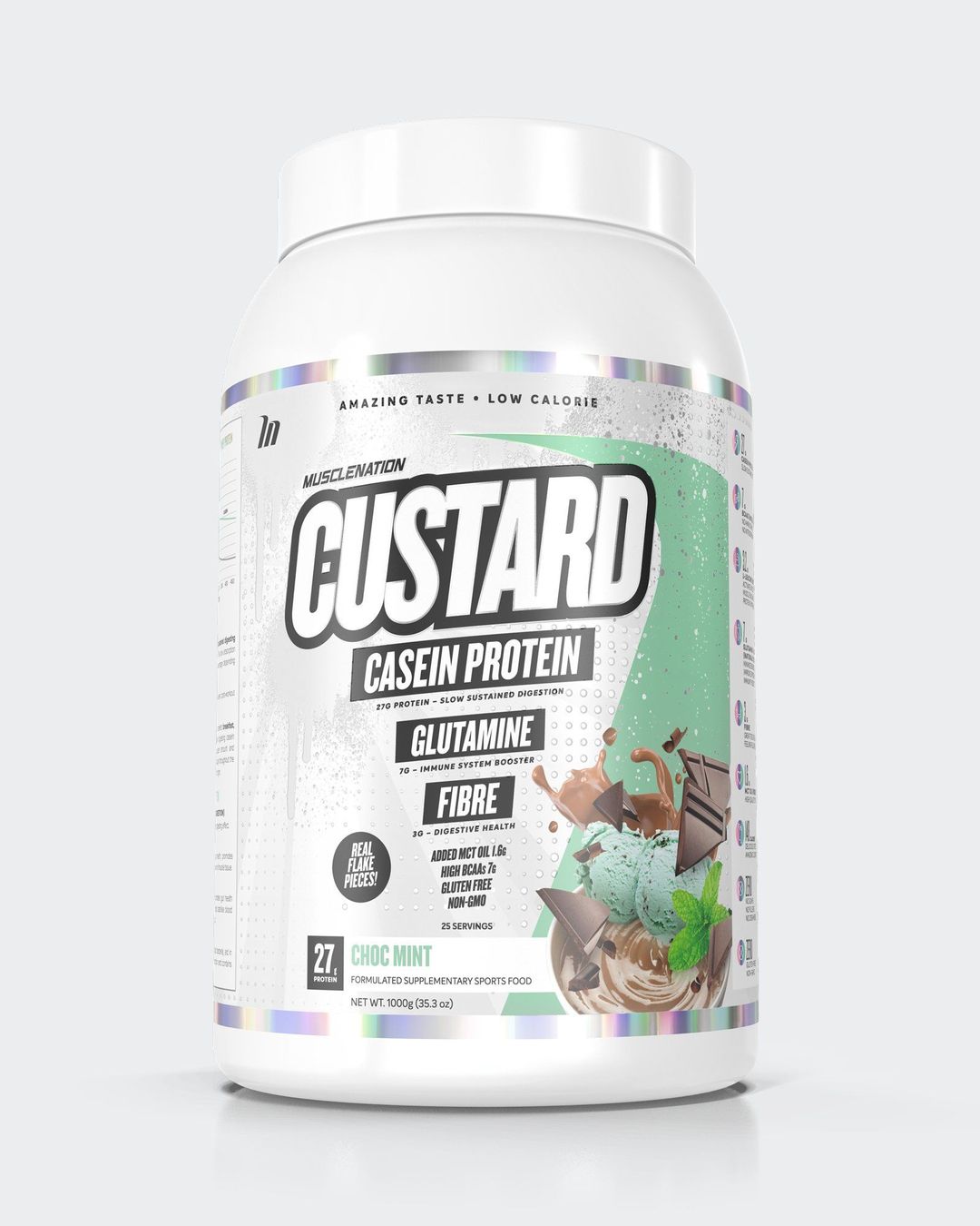 Muscle Nation Custard Casein Protein Choc Mint 1kg