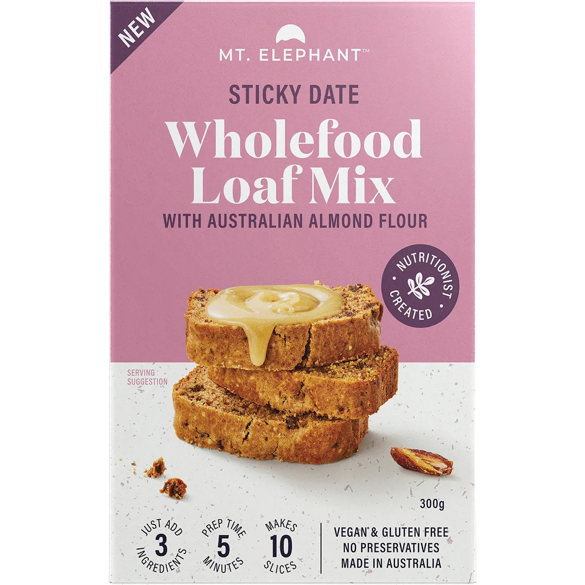 MT. ELEPHANT Wholefood Loaf Mix Sticky Date 5x300g