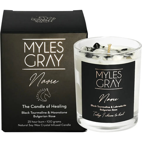 MYLES GRAY Crystal Infused Soy Candle Mini Bulgarian Rose 100g