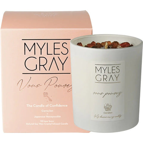 MYLES GRAY Crystal Infused Soy Candle Large Japanese Honeysuckle 285g