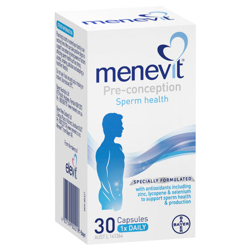 Menevit Pre-Conception Sperm Health Capsules 30 pack packaging