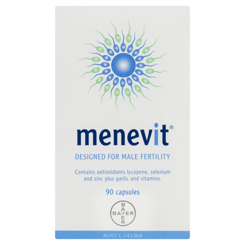 Mensovit Menevit Male Fertility Supplement Capsules 90 Pack (90 Days ...