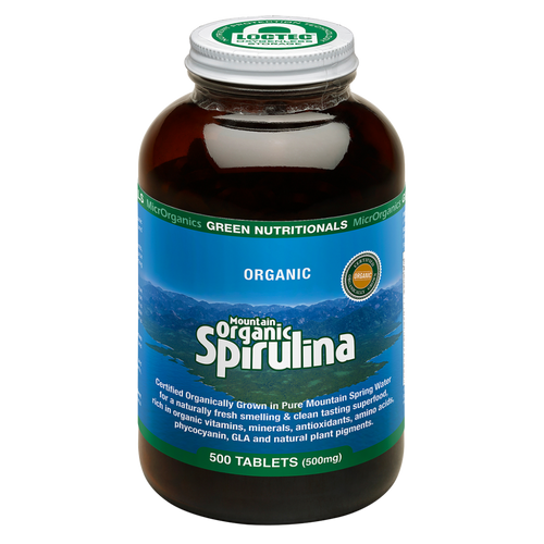 MicrOrganics Green Nutritionals Mountain Organic Spirulina 500 Tablets