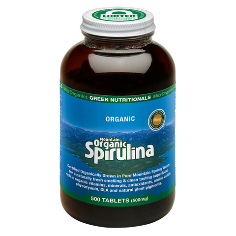 MicrOrganics Green Nutritionals Mountain Organic Spirulina 500 Tablets