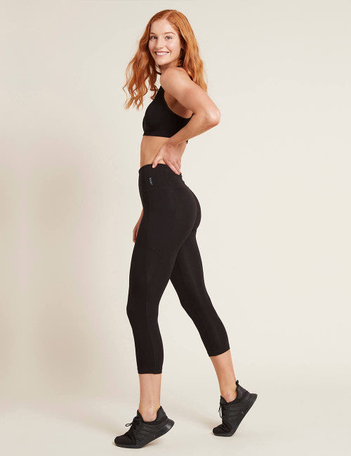 Boody Motivate 3/4 High-Waist Black Tights Small