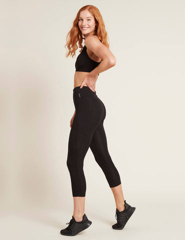 Boody Motivate 3/4 High-Waist Black Tights Small