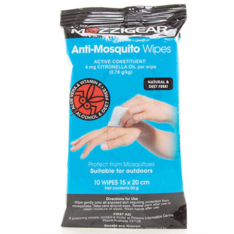 MozziGear Mosquito Wipes 3 x 10 Wipes