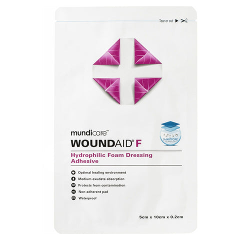 Mundicare Woundaid N Hydrophilic Foam Dressing Non-Adhesive 5cm  x 10cm  x 0.2cm