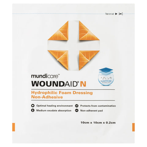 Mundicare Woundaid N Hydrophilic Foam Dressing Non-Adhesive 10cm  x 10cm  x 0.2cm