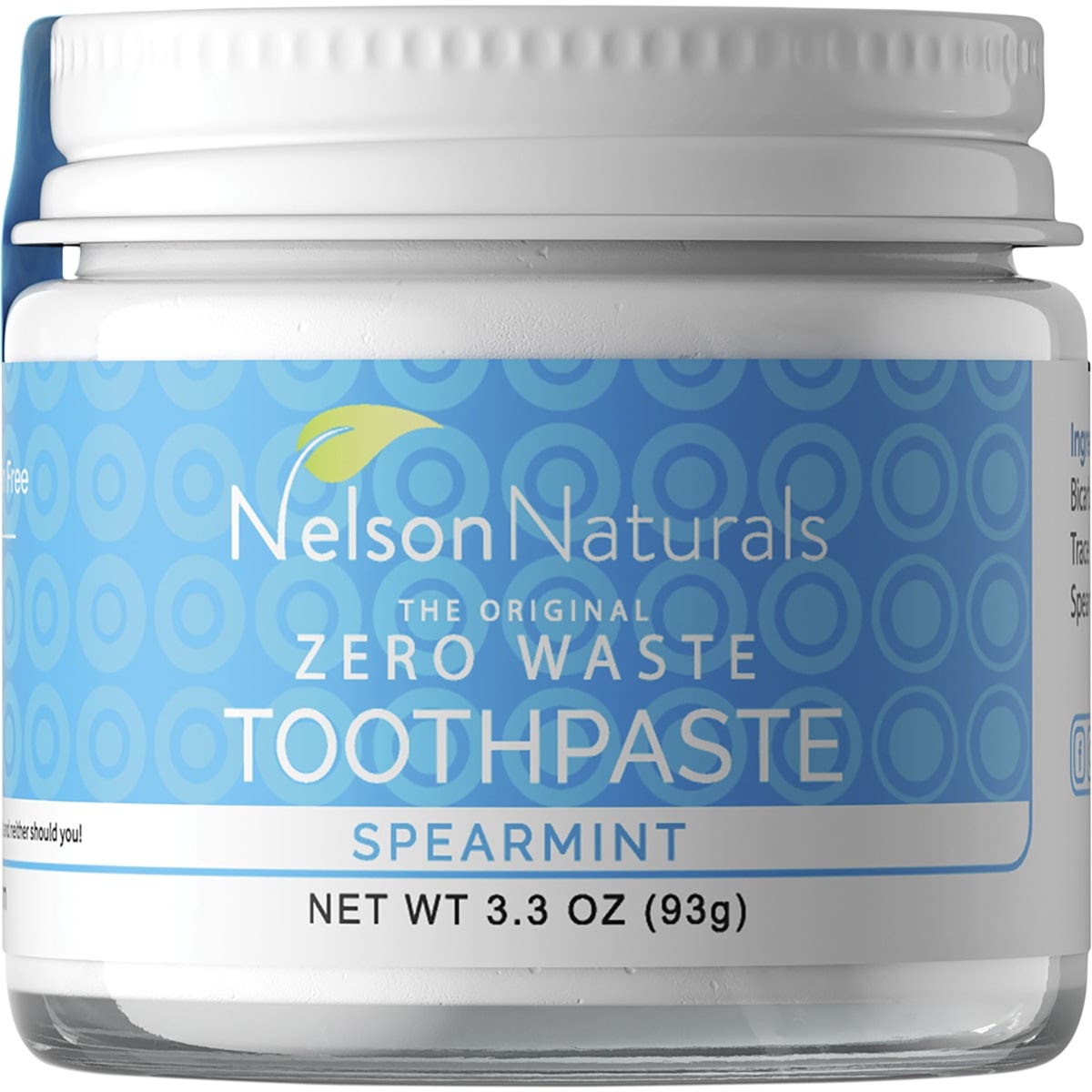 NELSON NATURALS INC. Zero Waste Toothpaste Spearmint - 93g
