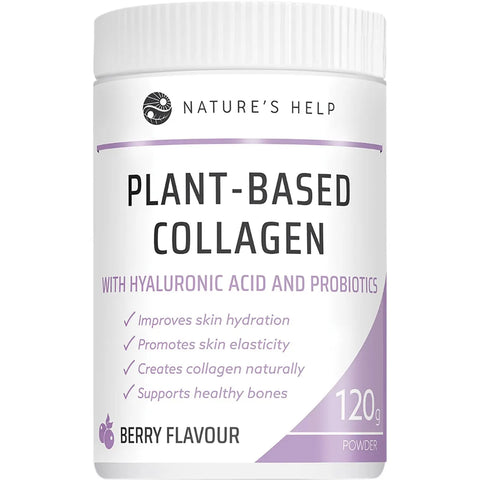 NATURE'S HELP Plant-Based Collagen Powder Berry with Probiotics 120g