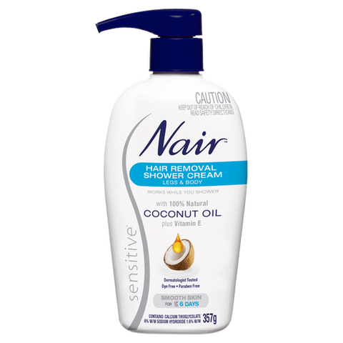 Nair Sensitive Hair Removal Shower Cream with Coconut Oil 357g