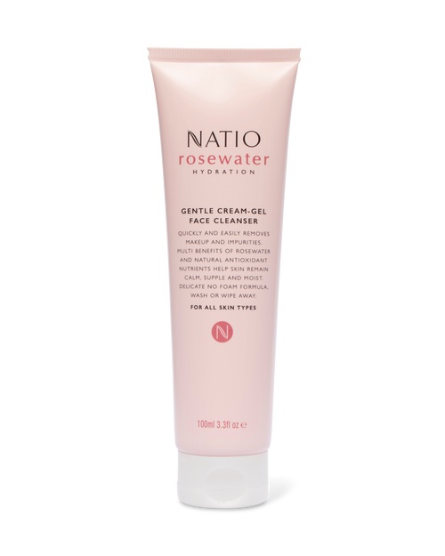 Natio Rosewater Hydration Gentle Cream-Gel Face Cleanser 100ml