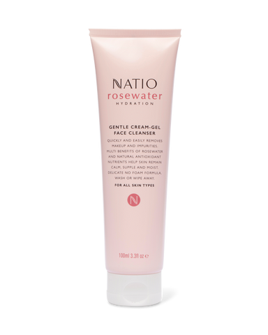 Natio Rosewater Hydration Gentle Cream-Gel Face Cleanser 100ml