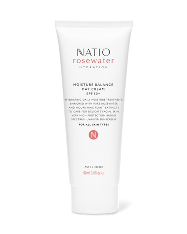 Natio Rosewater Hydration Moisture Balance Day Cream SPF50+ 90ml