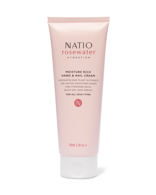 Natio Rosewater Hydration Moisture Rich Hand & Nail Cream 100ml