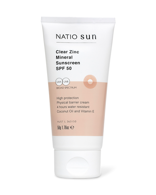 Natio Clear Zinc Mineral Sunscreen SPF 50 50g