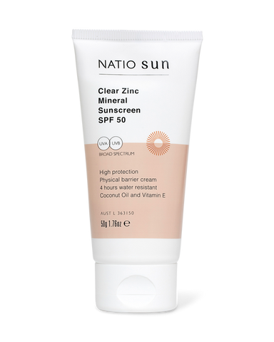 Natio Clear Zinc Mineral Sunscreen SPF 50 50g