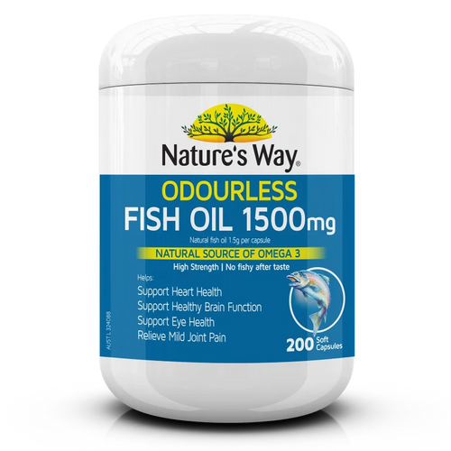 Nature's Way Odourless Fish Oil 1500mg 200 Capsules