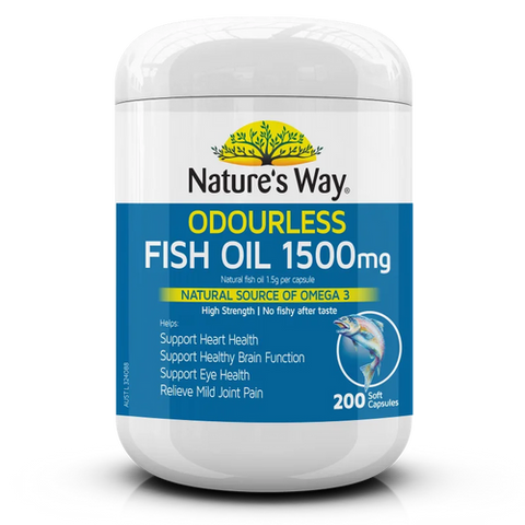 Nature's Way Odourless Fish Oil 1500mg 200 Capsules