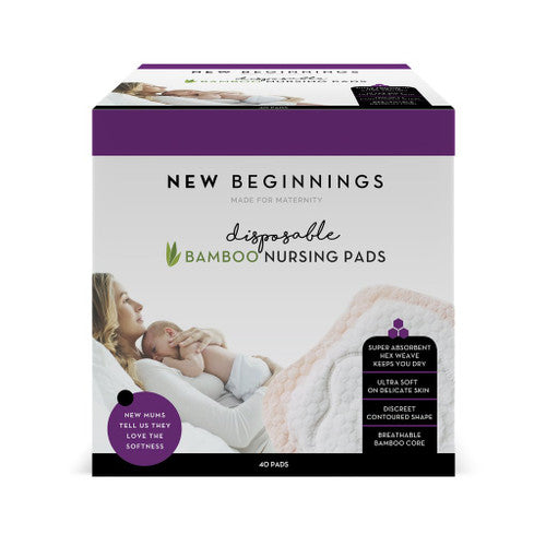 New Beginnings Disposable Bamboo Nursing Pads 40pk
