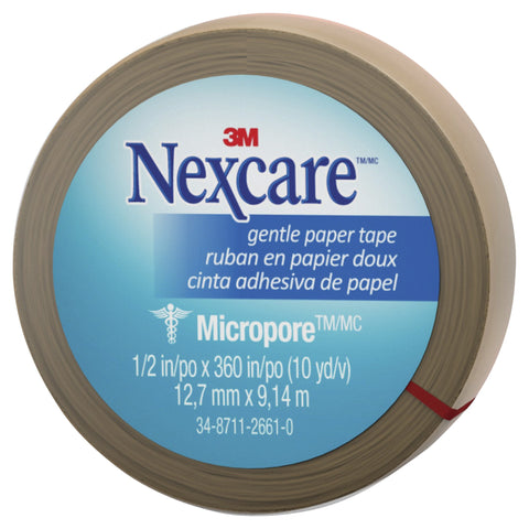 Nexcare Micropore Gentle Paper Tape Tan 12.5mm x 9.14M