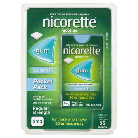 Nicorette 2mg Gum Icy Mint 25 Pieces