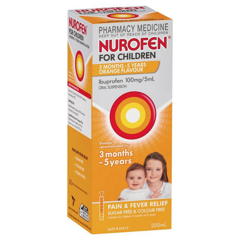 Nurofen For Children 3months - 5years Pain and Fever Relief Orange 200ml