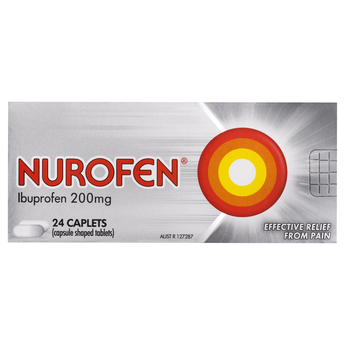 Nurofen Pain And Inflammation Relief Caplets 200mg Ibuprofen 24 Pack