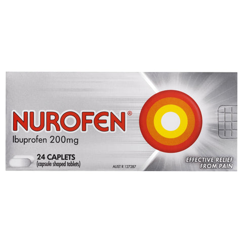 Nurofen Pain And Inflammation Relief Caplets 200mg Ibuprofen 24 Pack