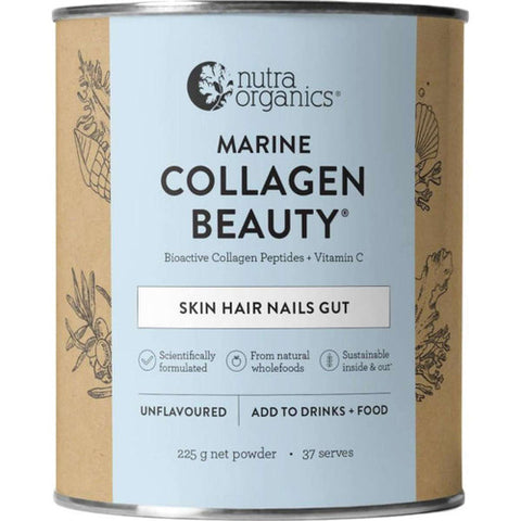 Nutra Organics Collagen Beauty (Skin Hair Nails Gut) Marine 225g