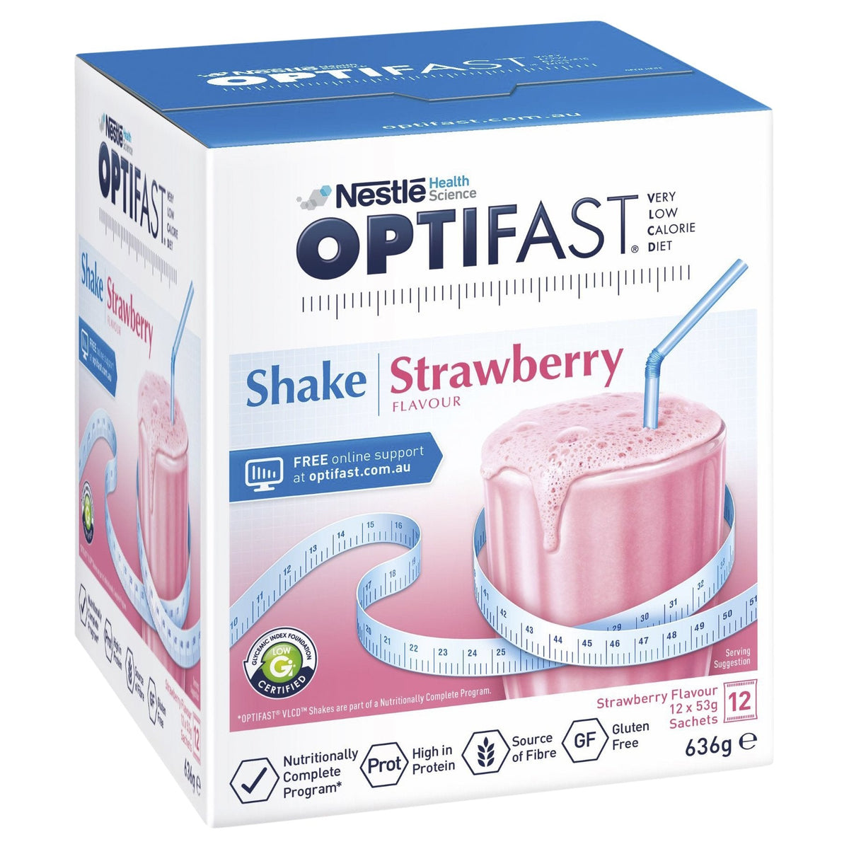 Optifast VLCD Shake Strawberry - 12 Pack 53g Sachets