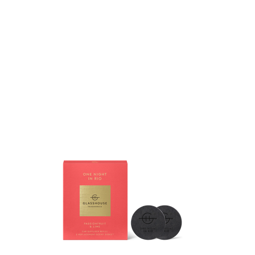 Glasshouse Fragrances 2 Replacement Car Diffuser Scent Disks - One Night in Rio